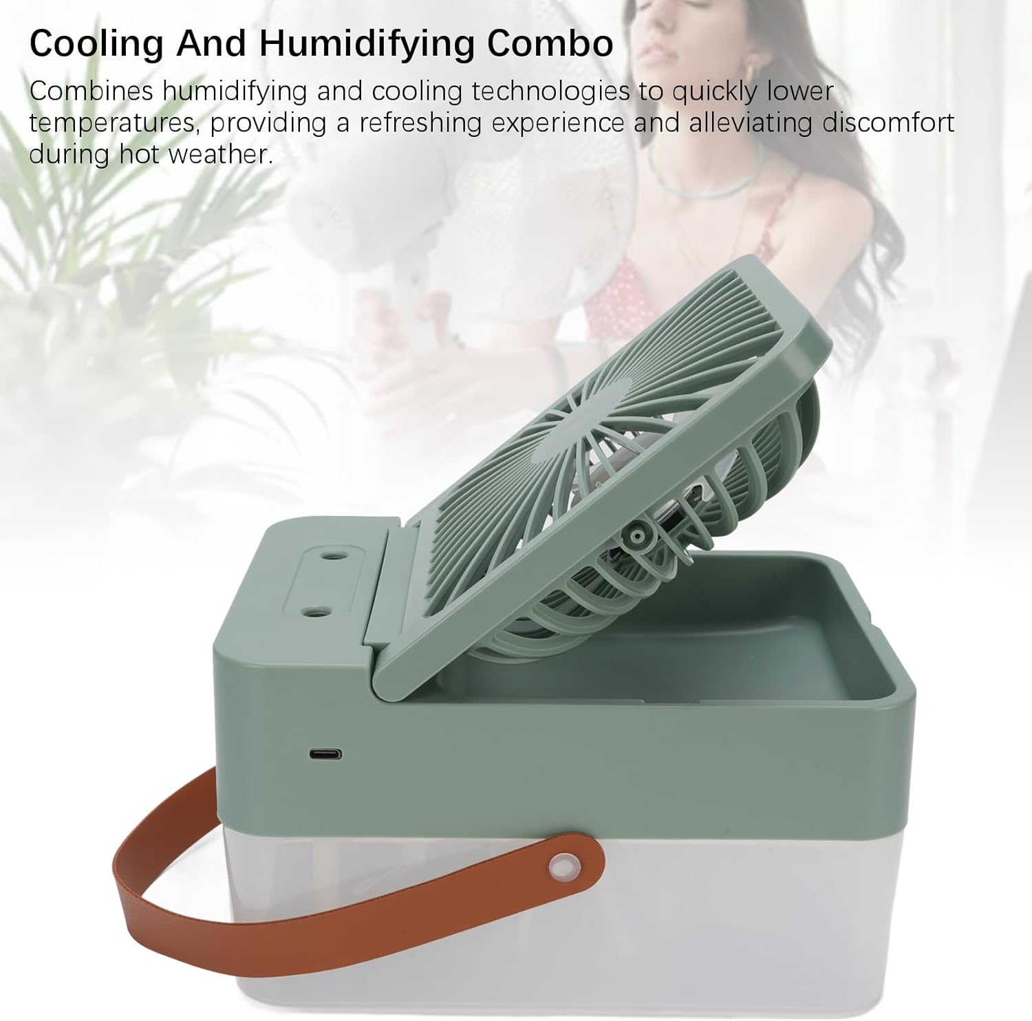 Ventilador Humidificador De Escritorio Con Luz