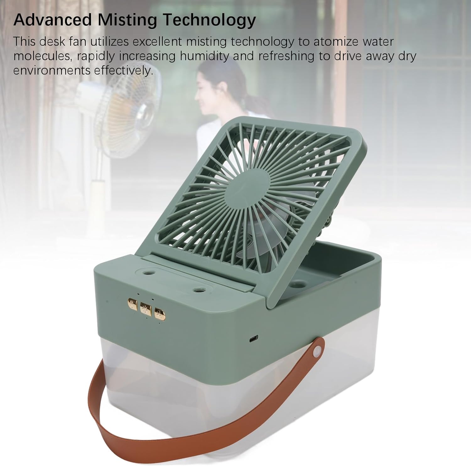 Ventilador Humidificador De Escritorio Con Luz